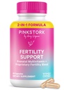 Różowe suplementy płodności bocian dla kobiet 124; 2- in-1 Wsparcie Conception z Inositol, Vitex & Vitamin 124; Regularność cyklu, Hormon Równowaga & Reproductive Wellness 124; 60 Kapsułki