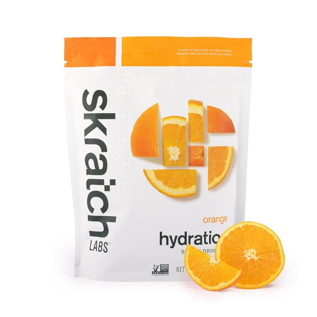 Skratch Labs Hydration Proszek 124; Sport Drink Mix 124; Elektrolity Proszek do ćwiczeń, Wytrzymałość i Wydajność 124; Pomarańczowy 124; 20 Słupki 124; Non-GMO, Wegan, Kosher