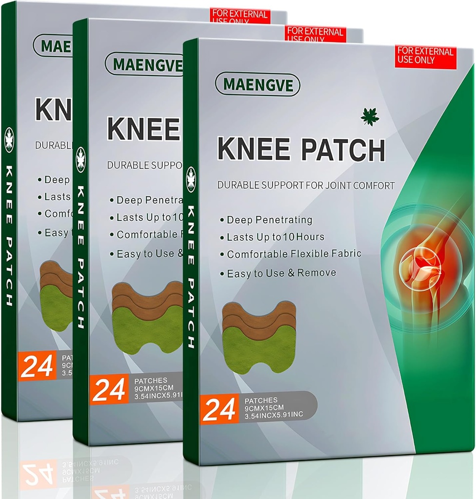 Knee Patch 72 szt., na ulgę w bólu mięśni w łącznikach, szyi i łopatek, długotrwały ciepły pas kolana