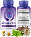 Night Chill Sleep Supplement - 60 Kapsułek - Resteful Sleep Supplement with DHH- B from Magnolia Bark and L- Theanine Supplement - Stress Calm Mood Supplement - Sleeping Pills dla dorosłych przez MaxLife Naturals