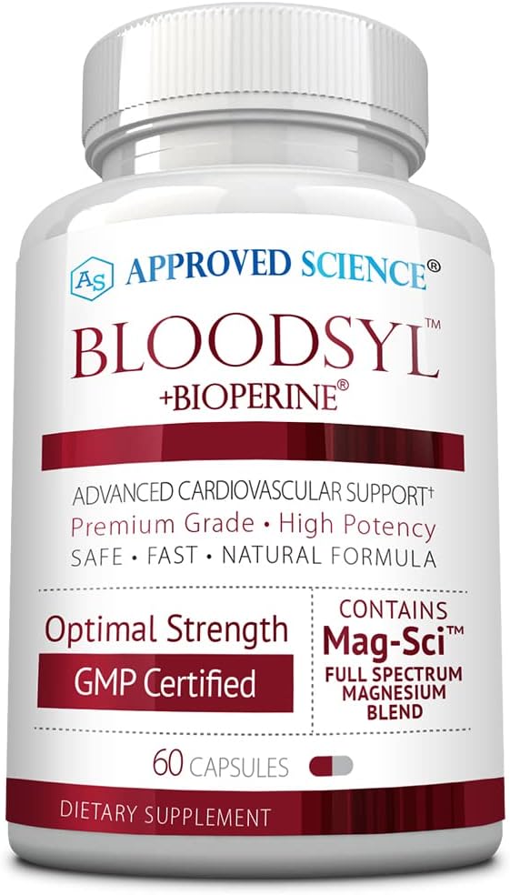 Zatwierdzone badania naukowe Bloodsyl - Wspomaga przepływ krwi - Hawthorn Berry, Magnez, BioPerine - Vegan - 60 Kapsułek - Opakowanie zawierające 1