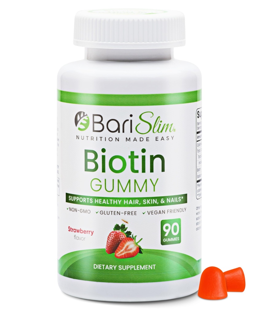 BariSlim Bariatric Witamina Biotin Gummies - Specjalnie skonfigurowana witamina gumowa dla pacjentów po zabiegu utraty wagi - Łatwe do trawienia i Great Desting Fruit Flavors 124; 90 Owoce żucia