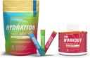 Wolne od cukru opakowania proszkowe Odmiana - 15 opakowań stick & PreWorkout proszku z ACV 124; Ciepło, Ćwiczenia, Podróże, Codzienne nawodnienie + Superfood Energia & All- Naturalny tlenek azotu Booster Plus kofeina