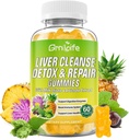 Detox i naprawy wątroby Gumiaki z mlekiem Thistle 3000mg, 24- in-1 Wątroba Suplement zdrowia z Dandelion, Karczoch, Gumiaki detox wątroby bez cukru, Flavor ananasowy - 60 Hrabia