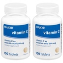 MAJOR Vitamin- C 250 mg Askorbic Acid Tablets, 100 CT - opakowanie po 2