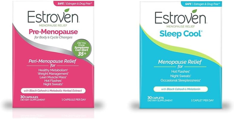 Estroven Menopauza Relief Bundle with Pre- Menopause 30 Ct and Sleep Cool 30 Ct
