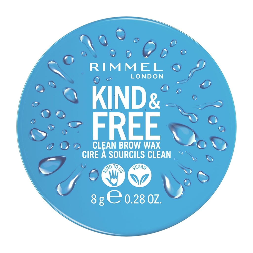 Rimmel London Kind & Free, Clear, Brow Wax, Łatwy do zastosowania, Długoterminowy Hold, No Flaking, No Residue, Lifted Brws, 0.28oz
