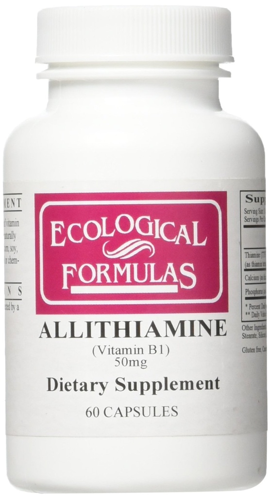 Komponenty ekologiczne Alitiamina Witamina B1 50 Mg, Biały, 60 Hrabia