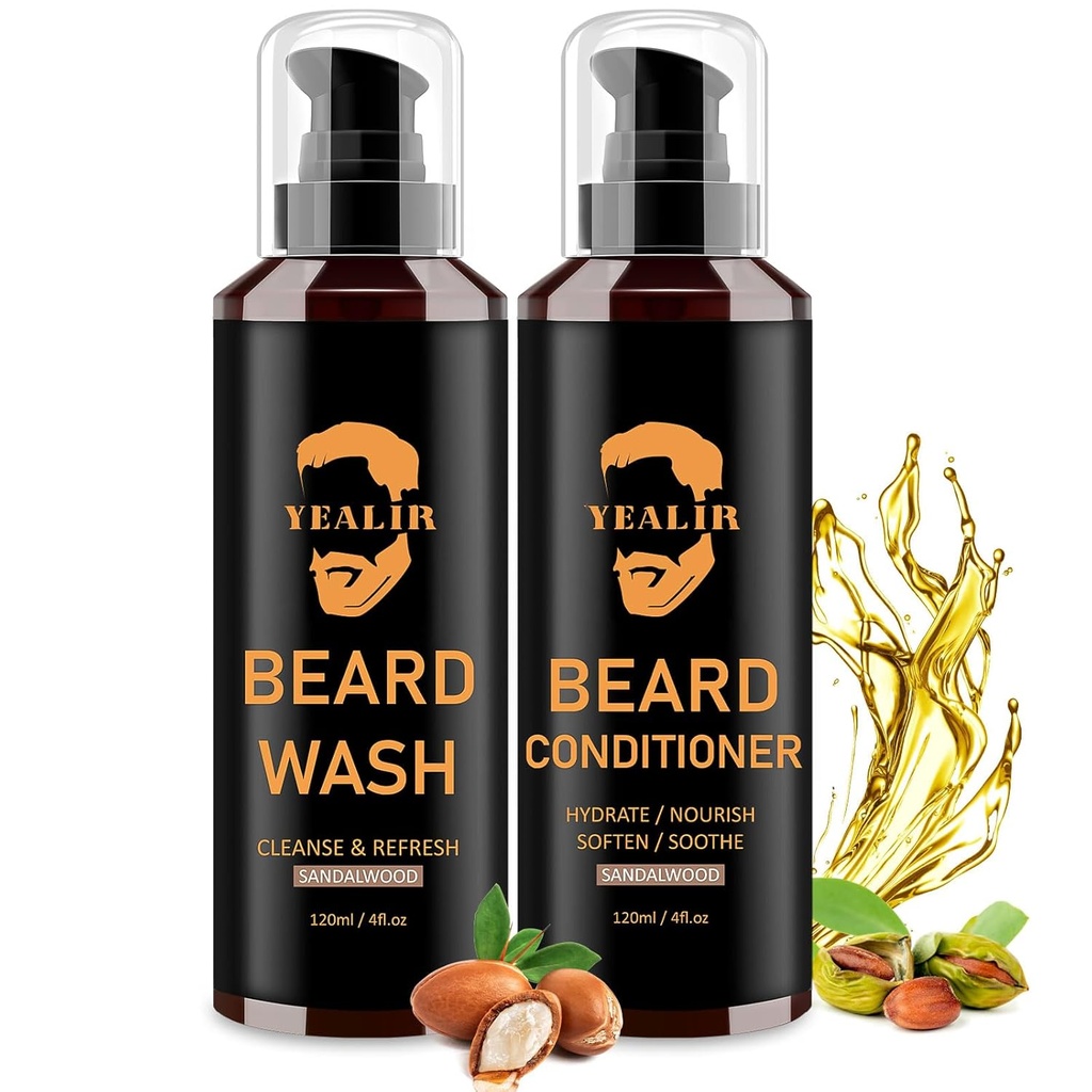 Myjnia i odżywka dla mężczyzn - Soften & Hydrate with Argan & Jojoba Oil - Sterowanie łupież & Swędzenie dla świeżego, gładkiego i beretu - 2- Pack (4oz Każdy)