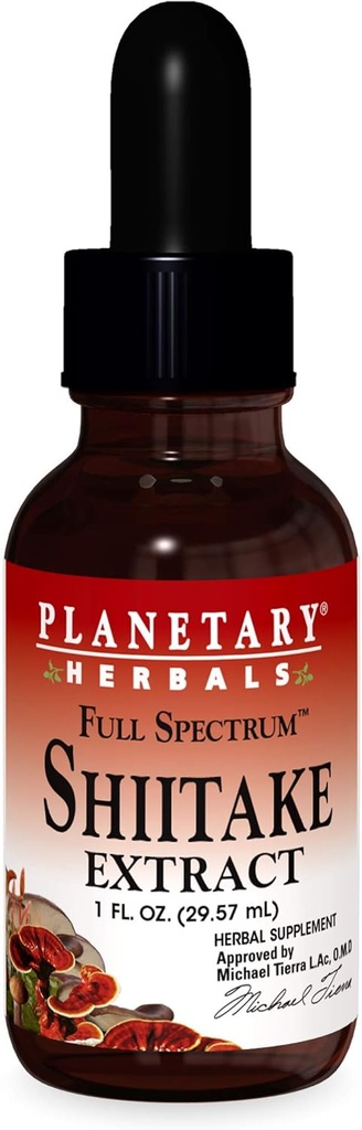 Planetarne Herbals Full Spectrum Shiitake Extract Supplement, 2 Fluid Ounce