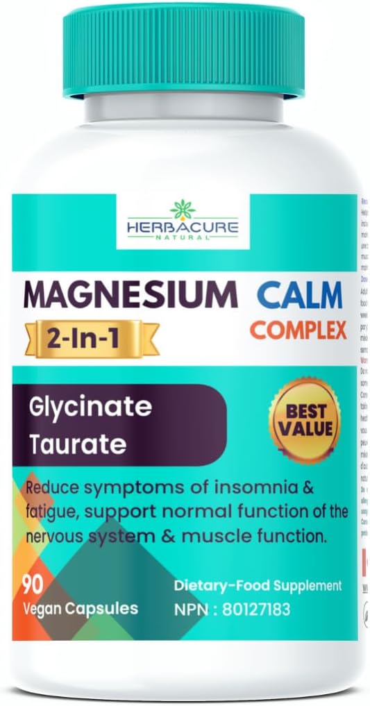 Magnezu CALM Complex 2 in 1 Glicynian i Taurate 90 jednostek USA pozyskiwane składniki Tylko nowy 2024