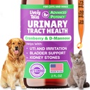 Natural Dog & Cat UTI Leczenie żurawinem & D- Mannose, Bledder, Nerki, Wsparcie nietrzymania moczu, Zdrowy Trakt moczowy dla psów, Najlepszy kot Leczenie trakcji moczowej, Easy- to- Use Drops, 2 oz