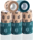 Samoprzylepny opatrunek opatrunkowy - Zawijacz do psów bez żucia - Opaska na opatrunek, Pieluszka, Pierwsza pomoc, Taśma na kocie ptaki domowe (2 Inch, 8 Rolls, 8 Colors)