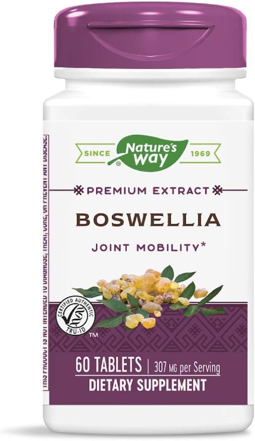 Nature 's Way Standaryzowane Boswellia, 40% Kwasy Boswellic na Serving, Tru- ID Certified, Wegetarianin, 60 Tabletki, Opakowanie 2