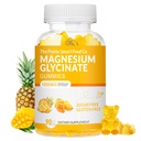 Magnezu Gummies Glucynian 1000mg - 90 Ct < 124; Magnezu Potas Suplementy do relaksacji, Relief stresowy, z Witaminą D, B6, CoQ10 dla Calm Mood & Sleep Support - Mango Gummies ananasowy