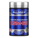 ALLMAX Essentials Ashwagandha KSM- 66 (60 Veggie Caps) - Zwiększenie siły mięśniowej i odzysku - Non-GMO, Gluten Free - 30 Servings