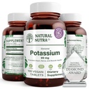 Naturalny Glukonian potasu Nutra Elemental 99 mg Suplement diety - Promotes Energy, Pomaga zwiększyć system nerwowy, Promotes Heart Health, Regulacja mineralna, Funkcje mięśniowe - 100 Vegan Tablets