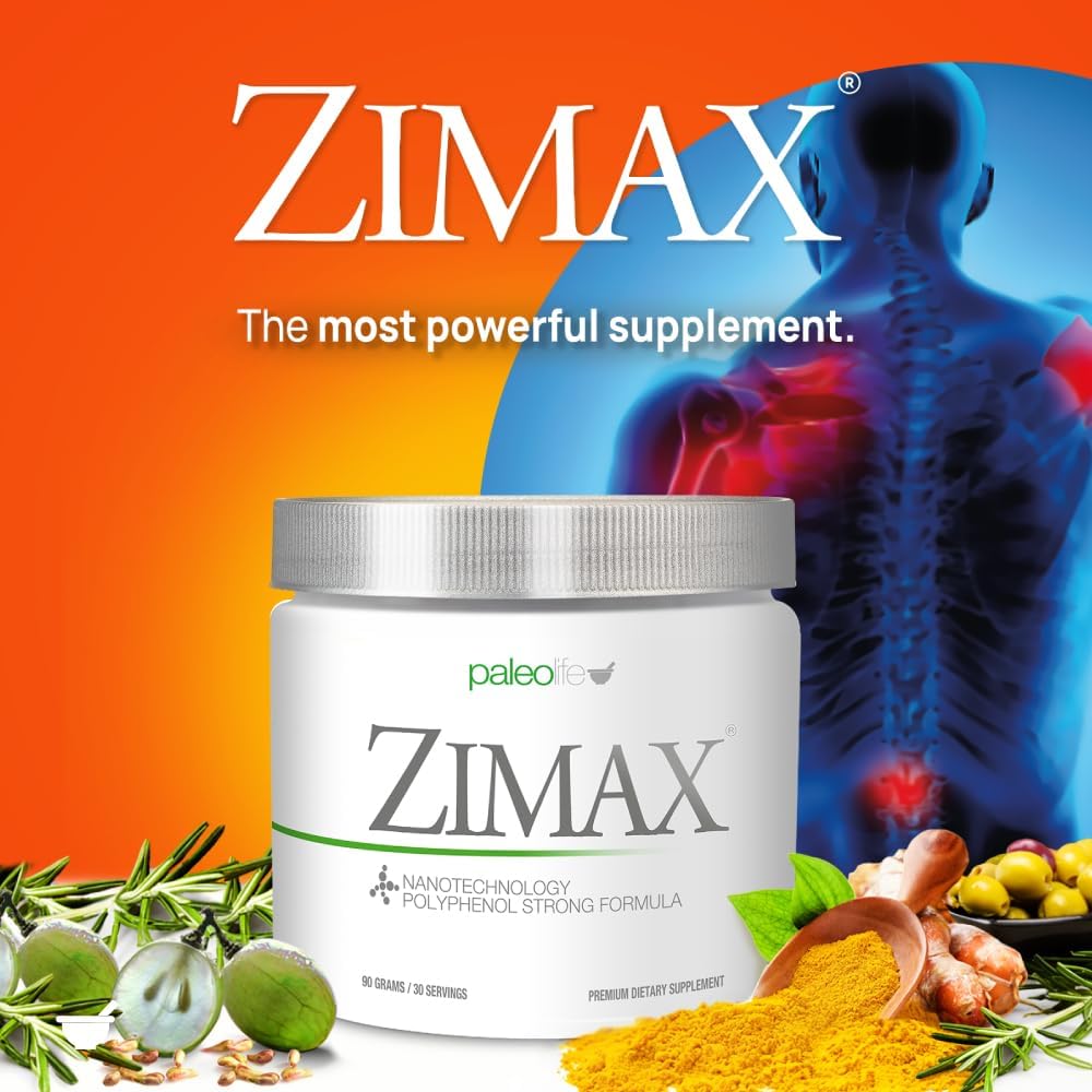 ZIMAX Super ANTIOXIDANT - 100% naturalna - Kurkumina o wysokiej absorpcji, ekstrakt z rozmarynu, ekstrakt z nasion winorośli, ekstrakt z liści oliwek ORAC 3,451,770 (pochłaniacz) 90 gramów (2- Pack)