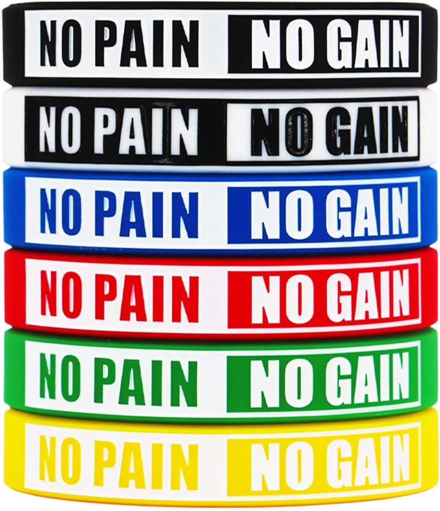 No Pain No Gain Wristbands Motivational Bulk Inspirational Silicone Fitness Bransoletki Stretch Unisex Sport Bransoletki dla nastolatków Kobiety