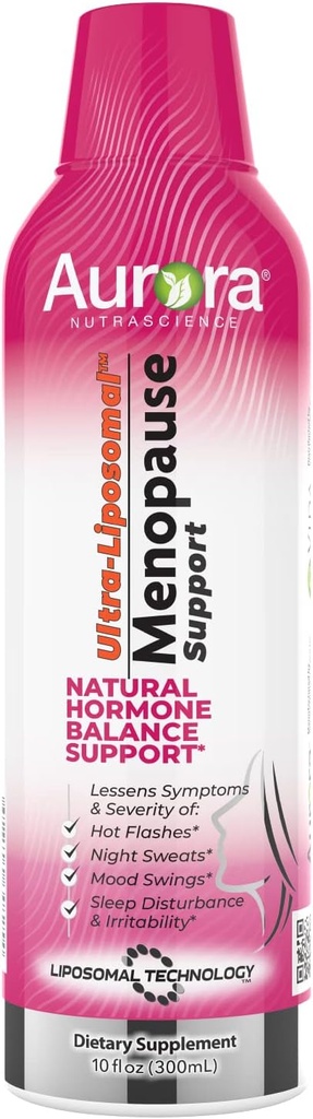 Aurora Nutrascience Ultra- Liposomal Menopauza Wsparcie z klinicznie udowodnione EstroG- 100 do zmniejszenia menopauzy i objawy perymenopauzy, Gorące błyski, pocenie nocne, Mood Swings, 30 Służenia, 10 fl oz