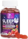 Melatonina z ekstraktem Passiflora do niespokojnego snu - szybko działające melatonina Sleep Gumy suplement, Wegan, Non-GMO, Smaczne truskawki Flavor - 60 Gumiaki