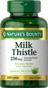 Nature 's Bounty Milk Kapsułki, Tradycyjnie Stosowane do zdrowia wątroby, Ziołowy suplement, 250 mg na serwowanie, 200 Count