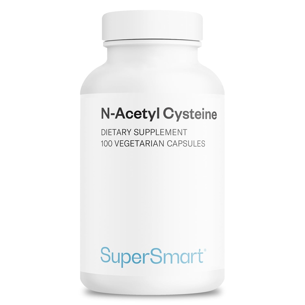 Supersmart - NAC N- Acetylo Cysteina 1800 mg na dzień - Aminokwasy - przeciwutleniacze i suplement antystarzenia - Glutation Prekursor 124; Non-GMO & Gluten Free - 100 Kapsułki wegetariańskie