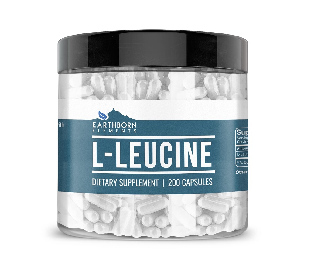 Earthborn Elements L- Leucine 200 Kapsułki, Czyste i nierozcieńczone, Brak dodatków