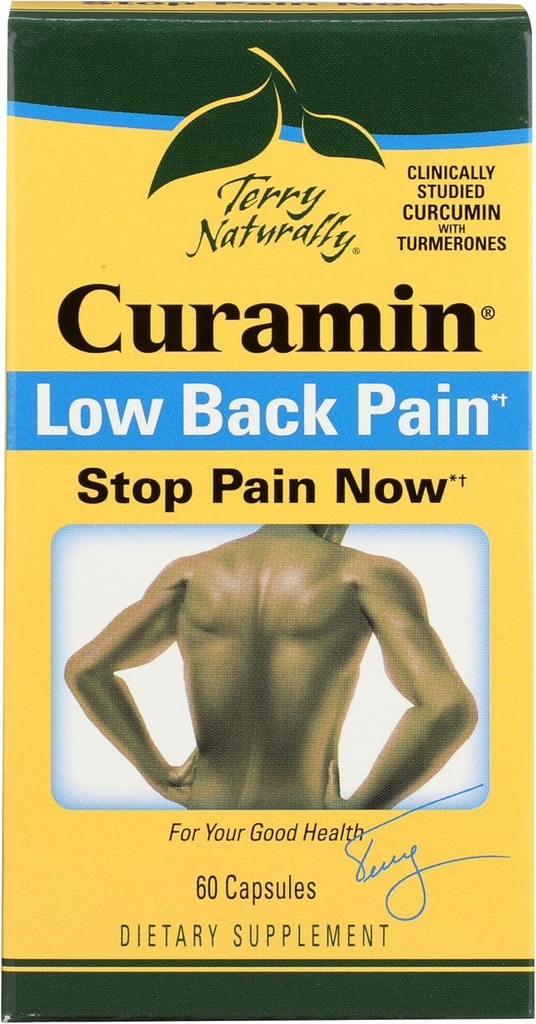 Terry Natural Curamin Low Back Pain - 60 Kapsułek Wegańskich - Ukierunkowany suplement Ulgi, Wspiera zdrową chrząstkę i komfort - Non-GMO, Gluten- Free - 20 Służenia