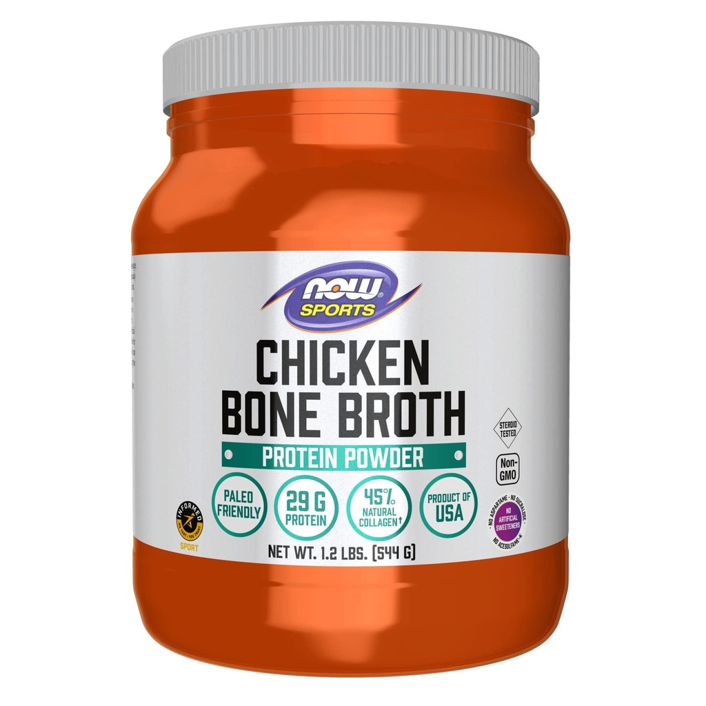 Teraz żywności Sport Nutrition, Kurczak Bone Broth Proszek z najwyższej jakości Ekstrakt z kości kurczaka, 1.2- Funt