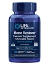Life Extension Bone Restore suplement wapnia tabletki do żucia, suplement zdrowia kości, Wapń, Witamina D, Minerały, Gluten Free, Nie-GMO, 60 tabletek