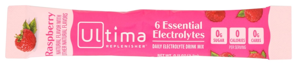 Ultima uzupełniająca Raspberry Electrolyte Drink Mix Single, 0.11 OZ