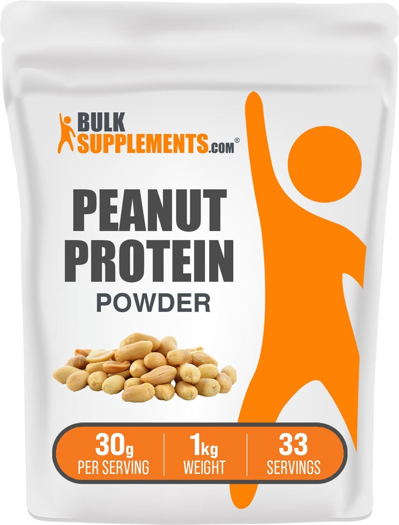 BulkSupplements.com Peanut Flour Protein Powder - Defated Peanut Flour, Peanut Protein Powder - Peanut Protein Flour, Gluten Free, 30g per Serving, 1kg (2,2 lbs) (Opakowanie po 1)
