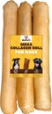 Woofley 's Extra Thick Collagen Roll (10- 12 Inch - 3 PCS) - Przeżuwacze dla psów - Bully Stick Rawhide Alternatywny pies Żuje bez ukrycia kości dla średnich i dużych psów