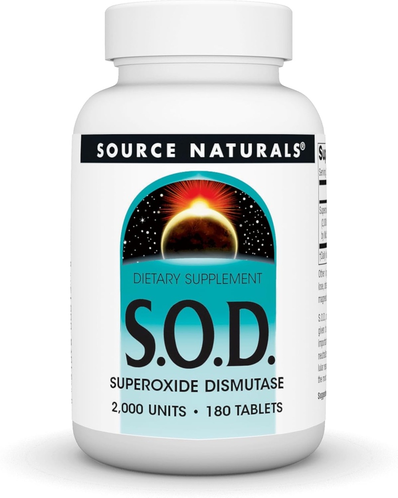 Źródło Naturals S- O- D, Superoxide Dismutase - Suplement diety - 180 tabletek