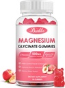 Magnezu Gummies Glicynian - Bezcukrowy, Magnezu Complex Potasu Suplement z potasu, Vitamind, B6 dla uspokojenia, Sleep & Stress Relief dla dorosłych - 60 Peach Gummies