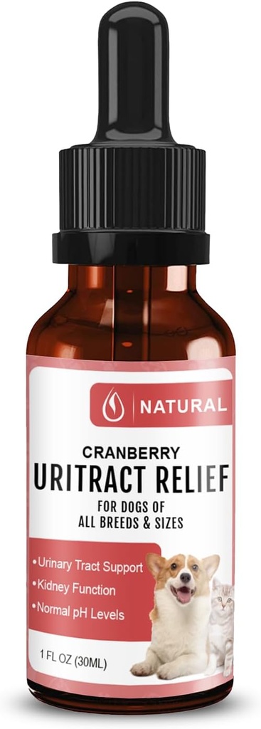 Dog UTI Treatment | Pet Renal Health & UTI Care Drops | Cranberry Supplement for Dogs | Cat Urinary Tract Infection Treatment | Bladder Control for Dogs