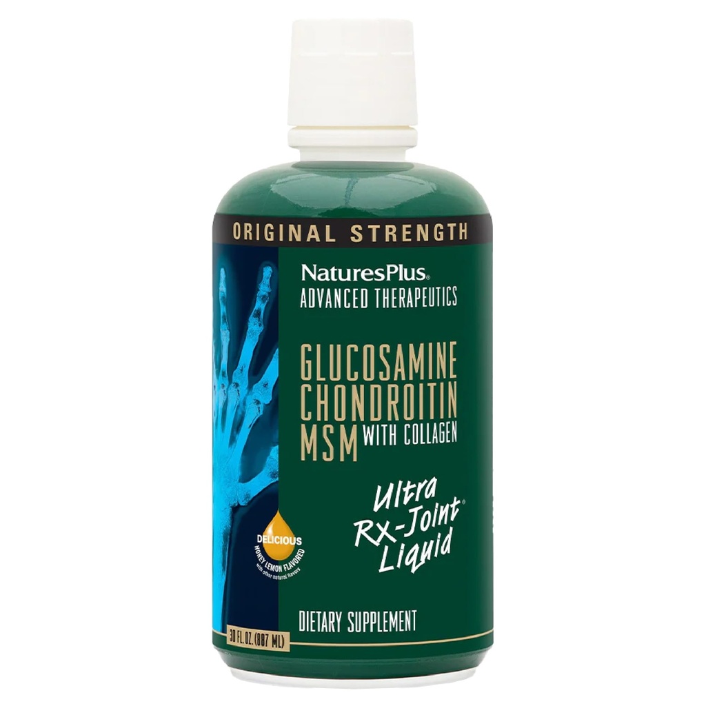 Nature Plus Ultra Rx-Joint Liquid, Honey Lemon - 30 fl oz - Wspomaga zdrową wspólną funkcję - z Glucozamina, Chondroitin & MSM - Gluten Free - 30 Służenia