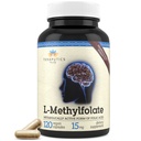 Teraputyka L- Metylfolan 15 mg 124; 120 Kapsułek Wegańskich 124; Premium 124; 5-MTHF Aktywny Metylowy Folate dla Metylacji Homocysteiny Mood - Nie-GMO Gluten- Free, Nie Fillery - Folic Acid Brain Support