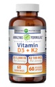 Witamina D3 5000 IU z witaminą K2 100 μg 124; D3 + K2 Complex Supplement Agregat 124; Veggie Capsules Agregat 124; Nie-GMO Agregat 124; Gluten Free Agregates 124; Made in USA (60 Count)