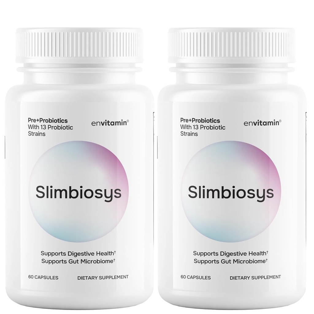 Ultra Probiotic kapsułki - Pre & Probiotyki dla kobiet i mężczyzn - Wsparcie swojego mikrobiomu (2 Pack, Slimbiosys)