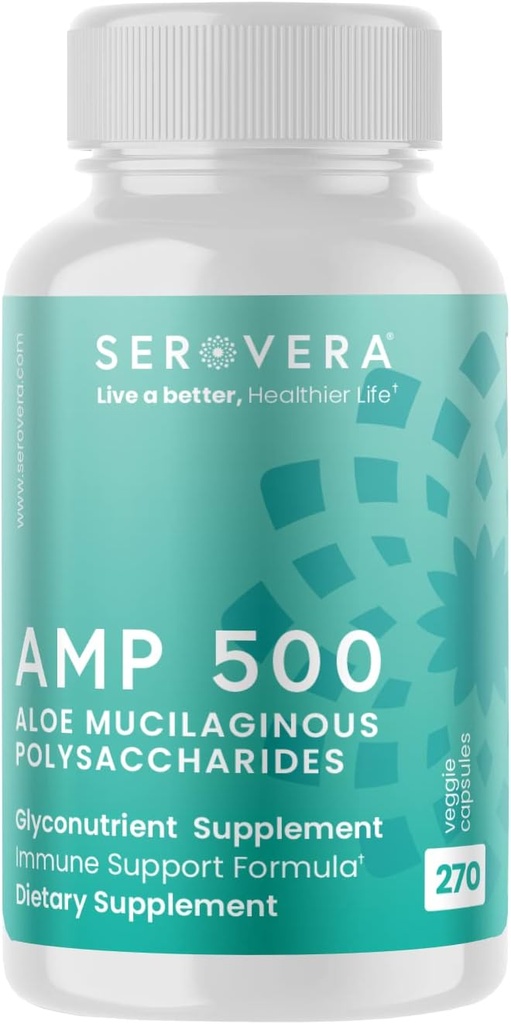AMP Organic Aloe Glyconutrient Support - System immunologiczny, Trakt pokarmowy i Colon Health 270 czapki