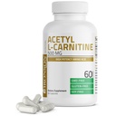 Bronson Acetyl L- Carnitine 500 MG Wysoka potencja Amino Acid Non-GMO, 60 kapsułki