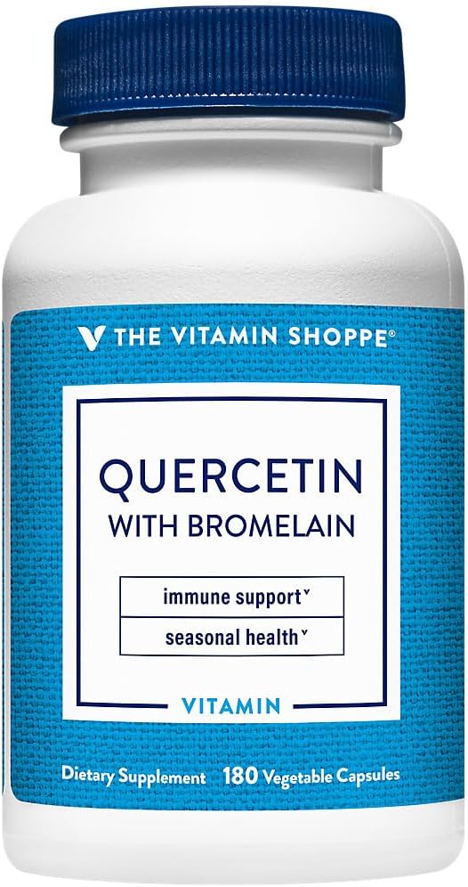 Witamina Shoppe Quercetin z bromelainem, przeciwutleniacz, który wspiera zdrowy immunologiczny dla wszystkich pór roku (180 kapsułki)