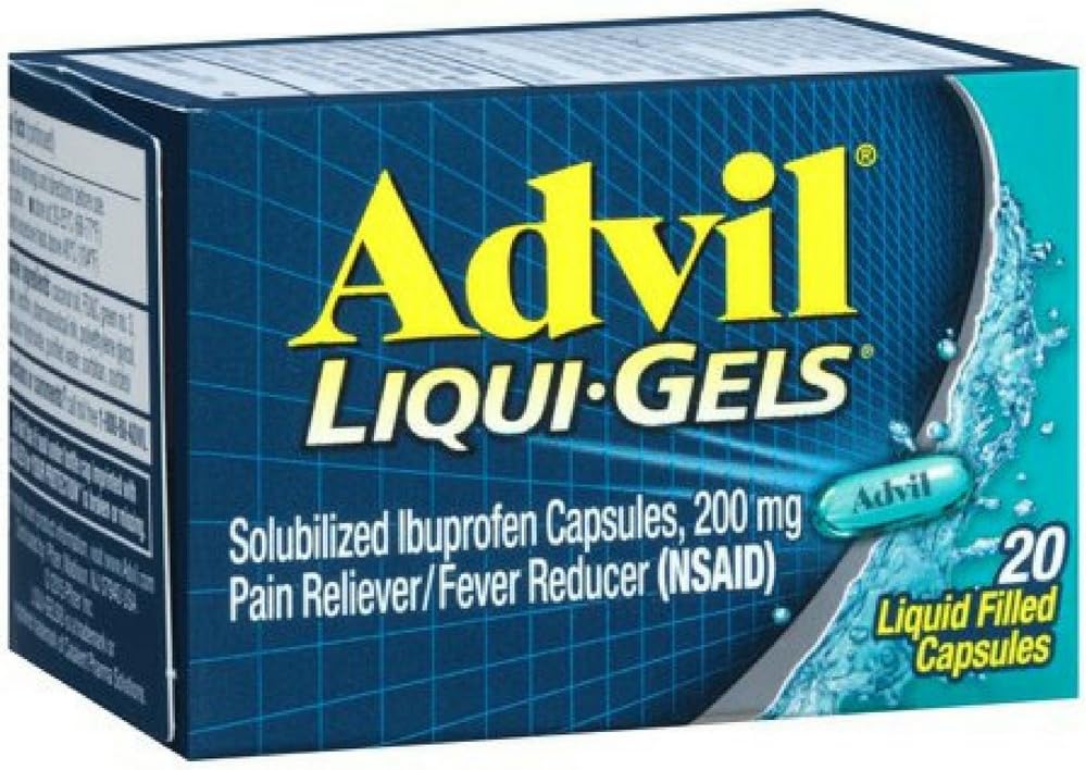 Advil Liqui- żele 20 Rozmiar 20 Ibuprofen Advil Ból Relief Płynne kapsułki 20ct