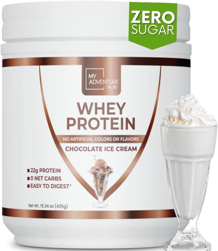 Moja przygoda do Fit Serwatka Izolacja białka w proszku - Niskie węglowodany białka w proszku dla kobiet - Sweetened z Stevia Serwatka Izolacja białka dla wzrostu mięśni - Białko w proszku (Czekolada lodów, 15 Sług)