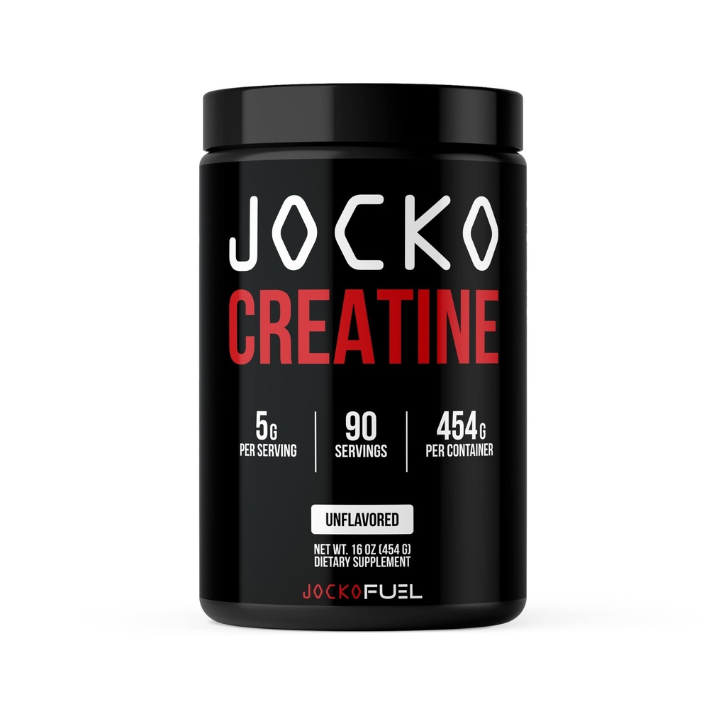 Jocko Paliwo Kreatyna Monhydrat, Czysty Proszek Mikronizowany dla mężczyzn i kobiet, Wspiera wzrost mięśni, Siła, Odzysk i Cognition, Unflavored, 450 Grams, 90 Służenie