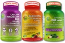 Wegańskie kości, immunologiczne, i Hormonal Support Trio - Wapń bazujący na plantacji, Magnez, Cynk + D3, K2 & Turmeric + Quercetin z bromelainą, Witaminą C, Cynk + DIM 200mg & BioPerine ® w kapsułkach uwalniających delayed-