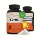 Żywa Świadoma Witamina K2 MK7 z suplementem D3 DEM 124; Bone & Heart Health Support - Opatentowana Witamina K & Witamina D3 5000 j.m. - 60 Softgels