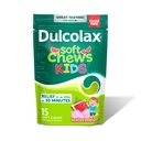 Dulcolax Dzieci Saline Laxative Soft Chews, Stimulant- Free Laxatives, Delikatne zaparcia dla dzieci, Softens Stool, Arbuz Flavor, Magnezu Hydroxide 1200 mg, 15 Hrabia
